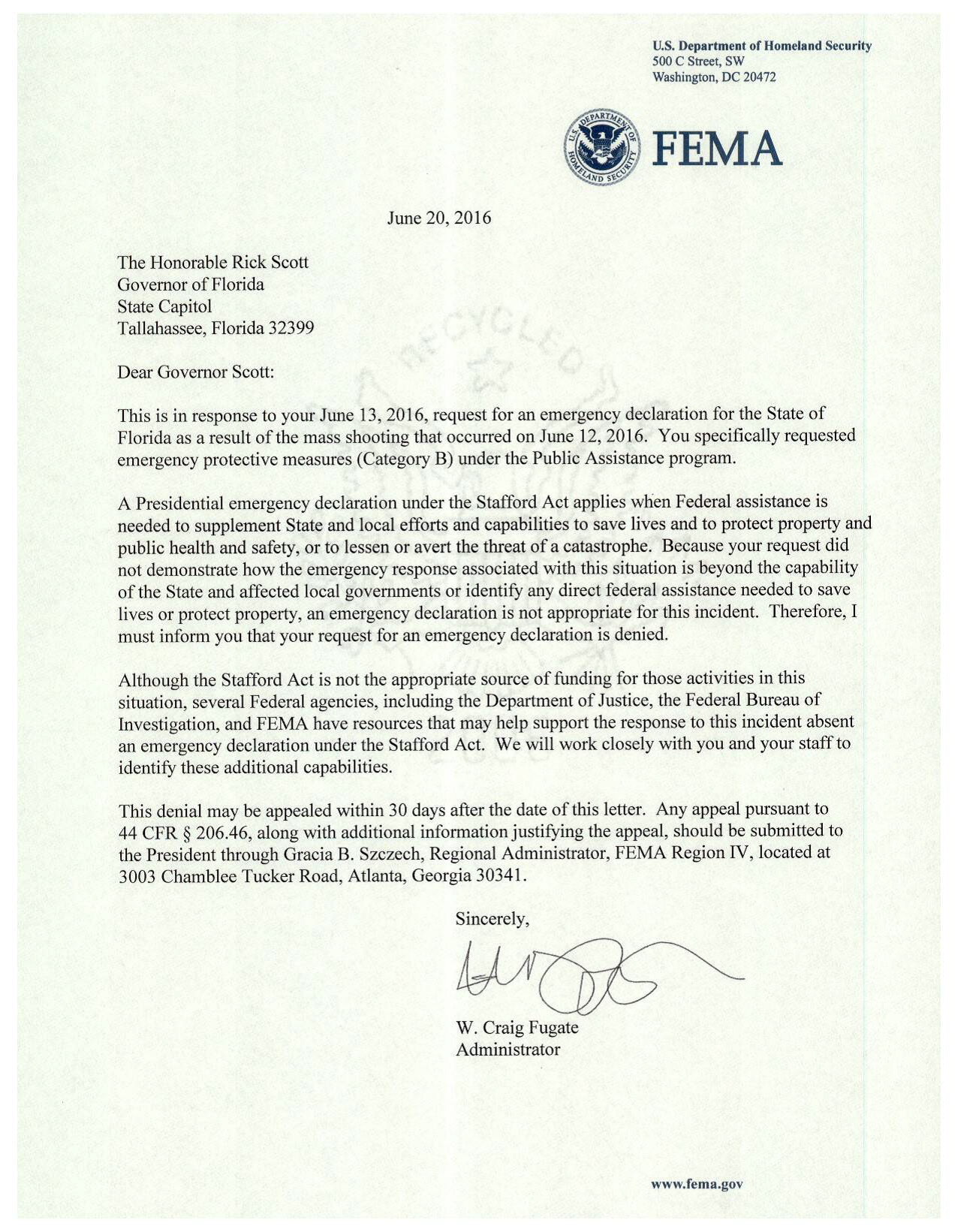 FEMA Letter